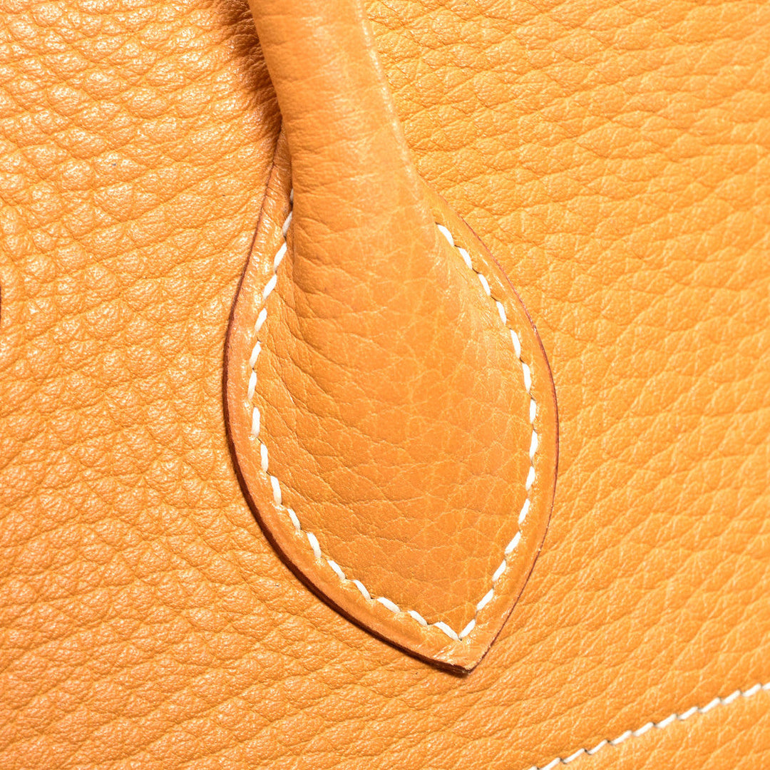 Tan Leather Bolide Bag With Shoulder Strap