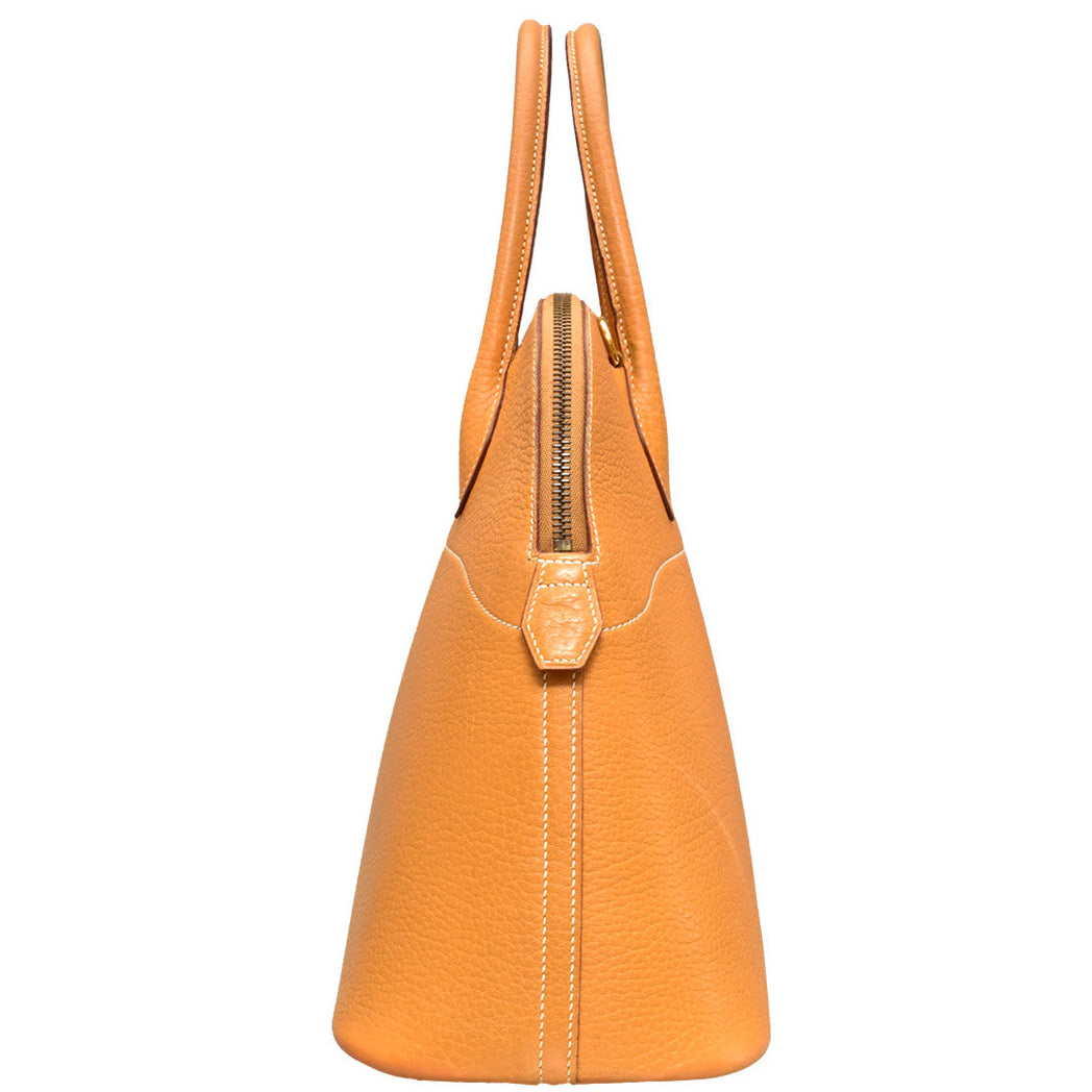 Tan Leather Bolide Bag With Shoulder Strap