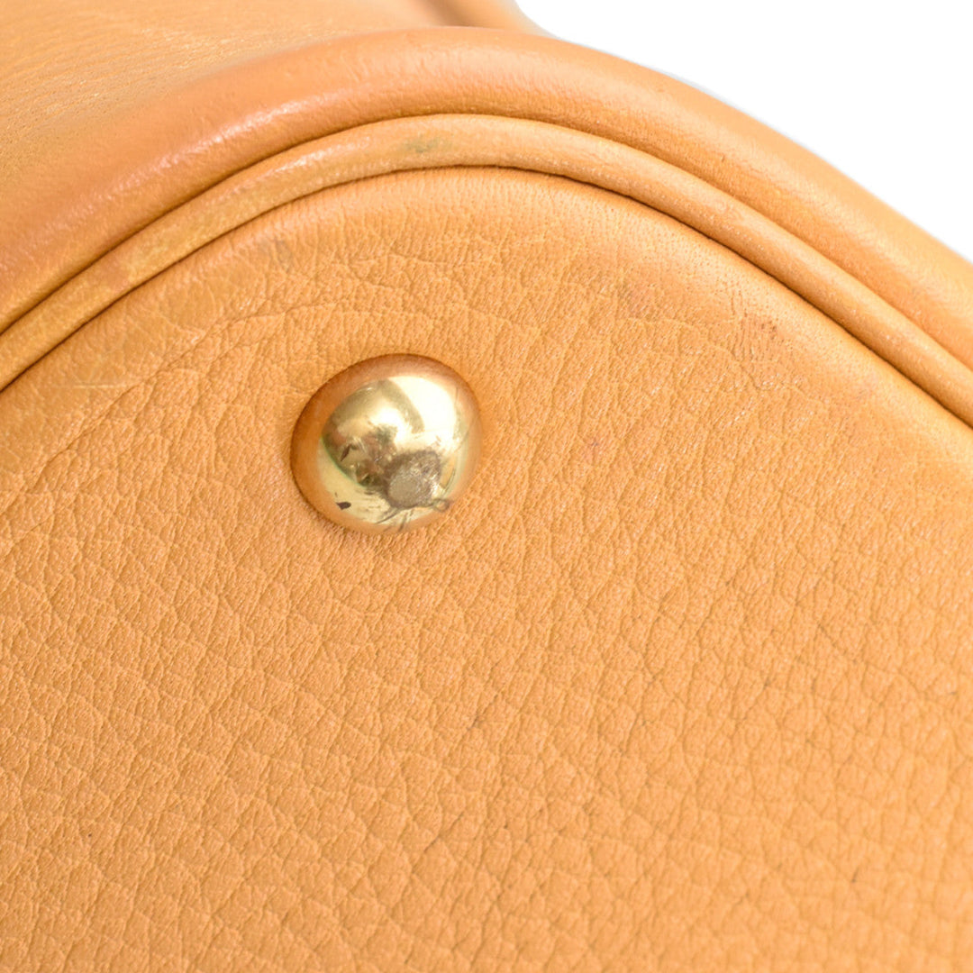 Tan Leather Bolide Bag With Shoulder Strap