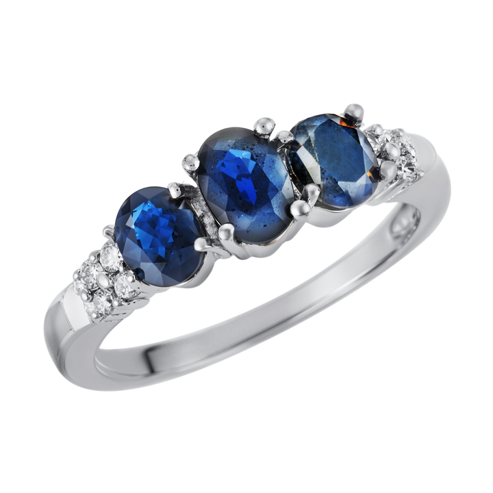 10KT WG ESTATE SAPPHIRE DIAMOND RING