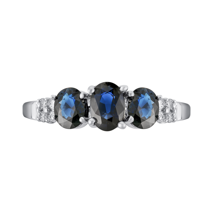 10KT WG ESTATE SAPPHIRE DIAMOND RING