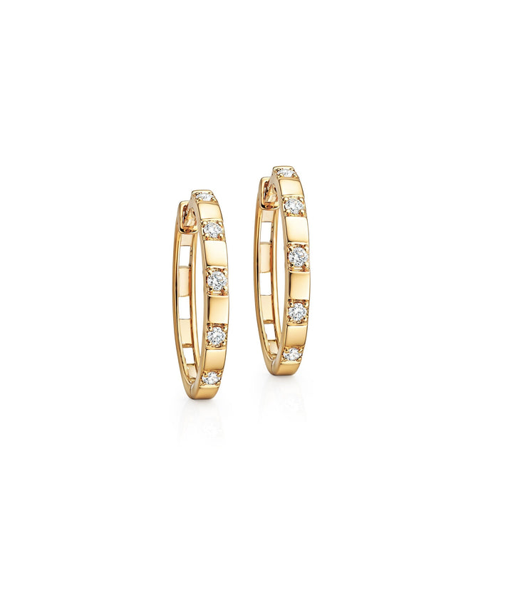 10kt Maple Leaf Diamond Hoop Earrings