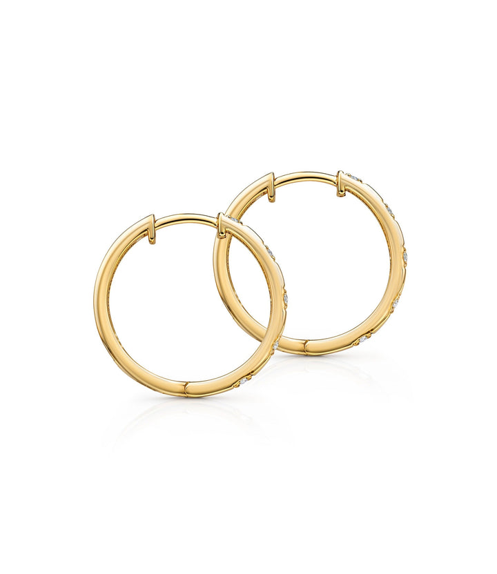 10kt Maple Leaf Diamond Hoop Earrings