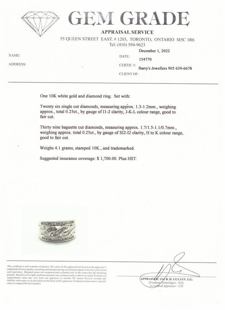 10kt White Gold Estate Diamond Ring