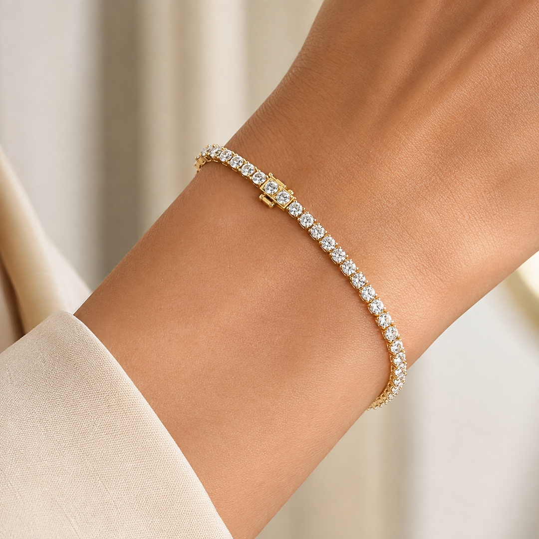 10kt White Gold Lab Grown Diamond Tennis Bracelet