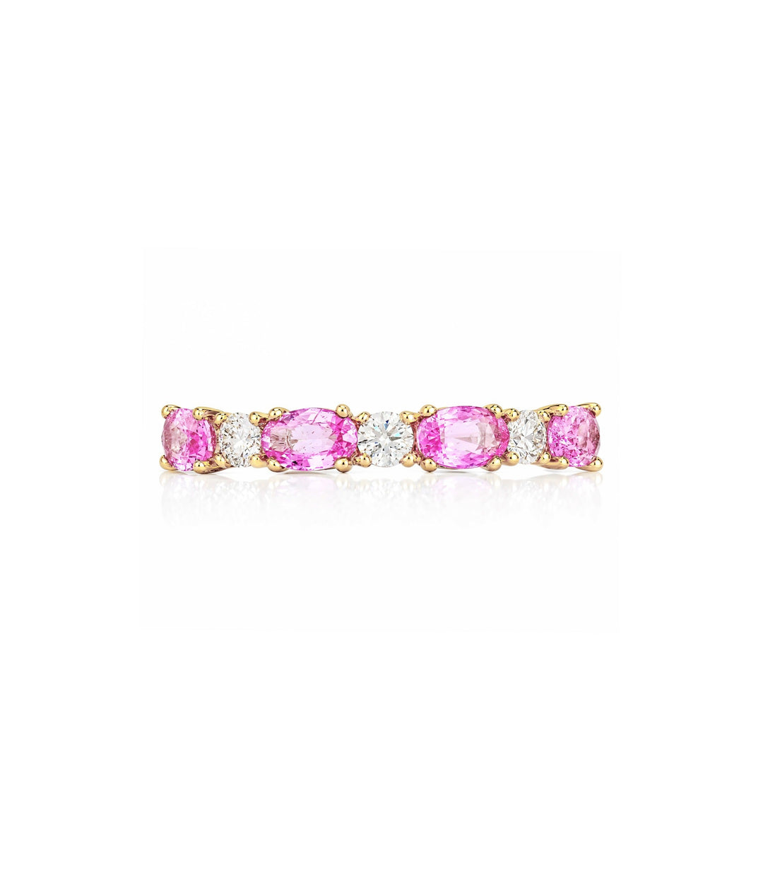10kt Yellow Gold Pink Sapphire Maple Leaf Diamond Ring