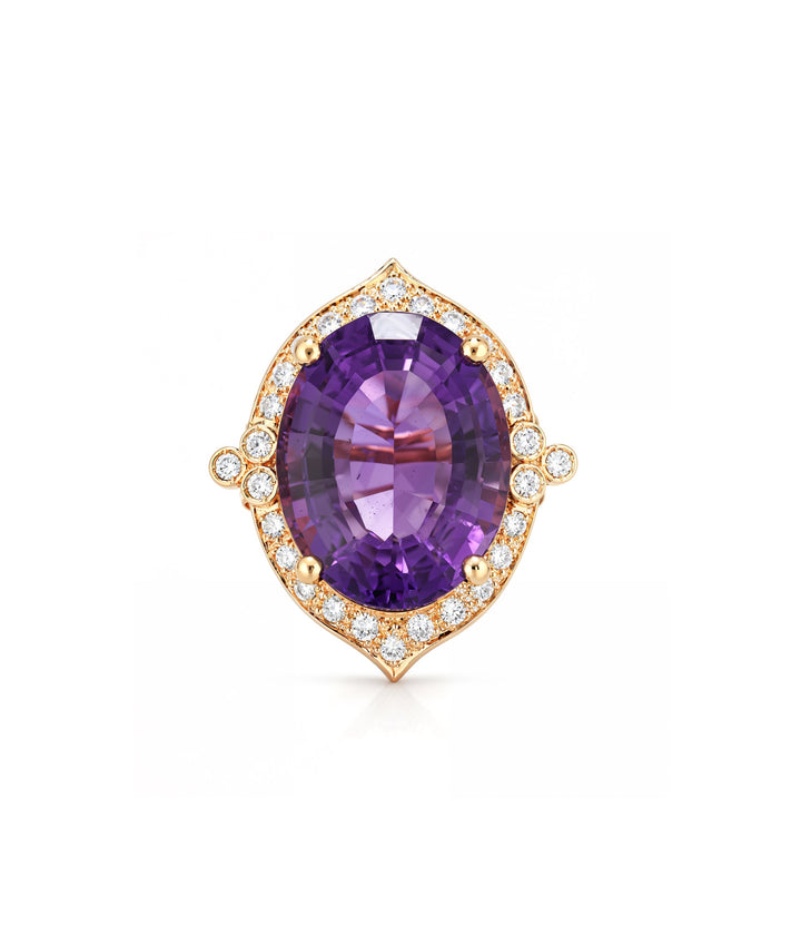 14kt Estate Amethyst Diamond Ring