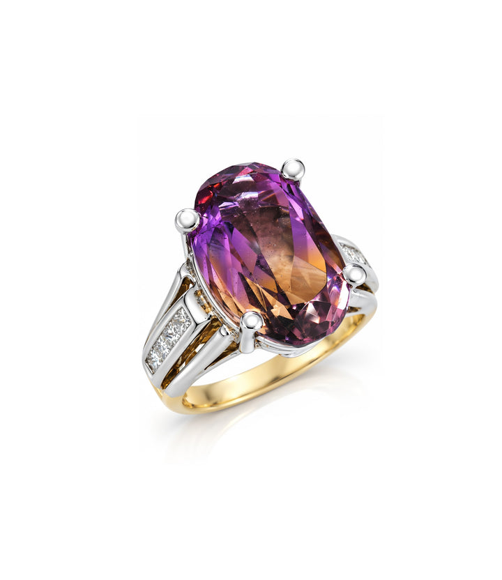 14kt Estate Ametrine Diamond Ring