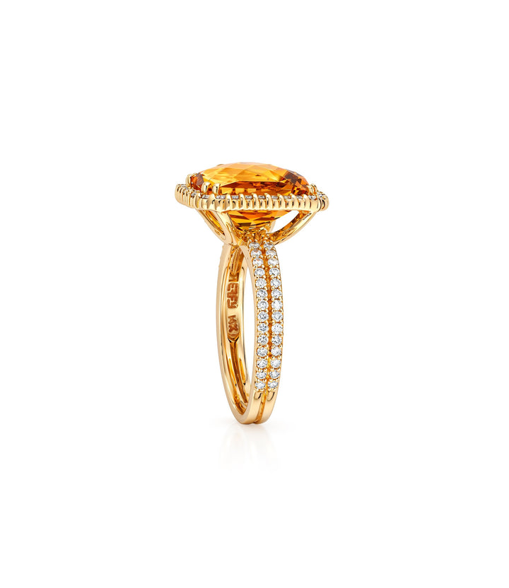 14kt Estate Citrine Diamond Ring