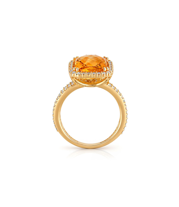 14kt Estate Citrine Diamond Ring