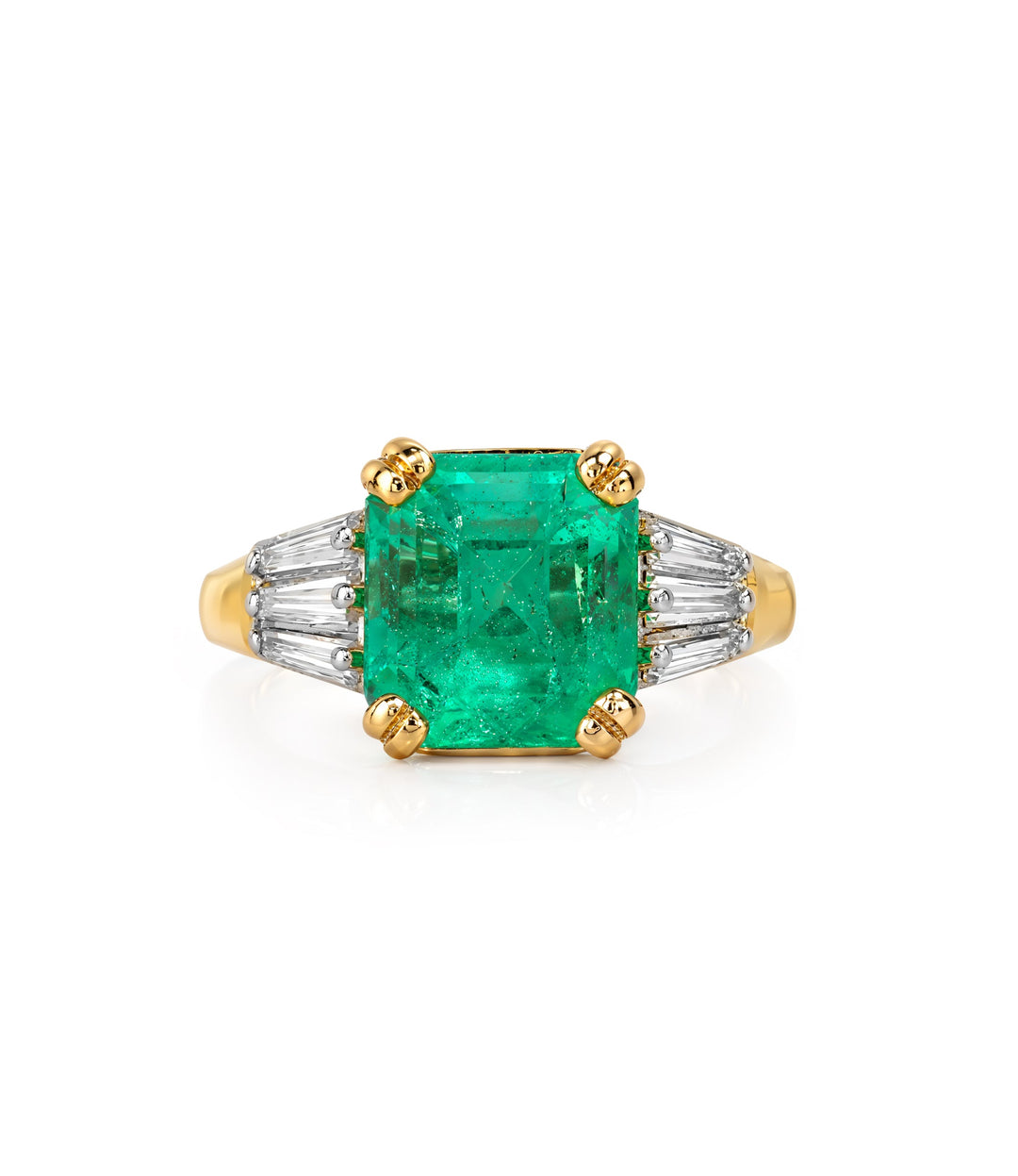 14kt Estate Emerald Diamond Ring