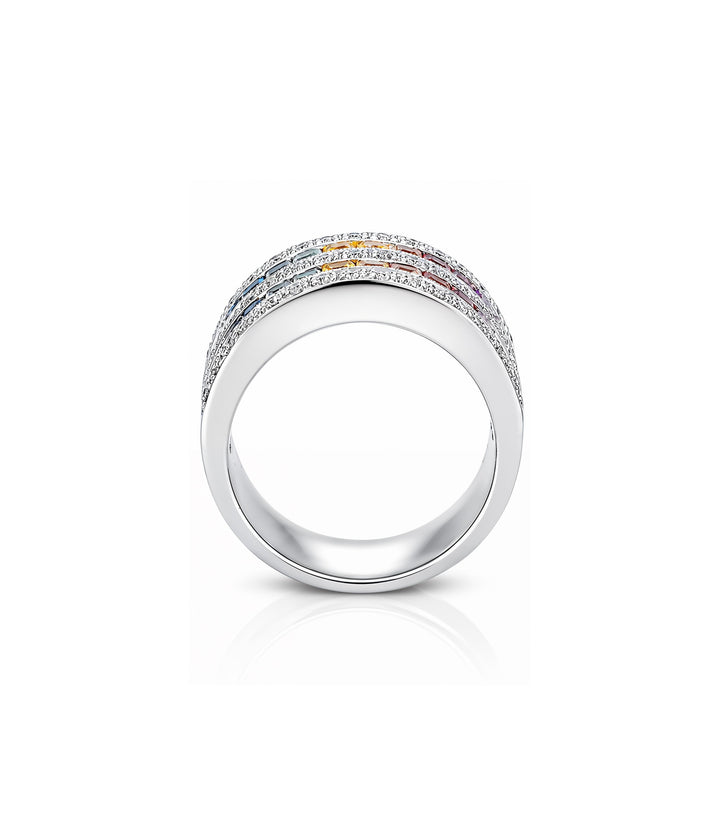 14kt Estate Multi Sapphire Diamond Ring