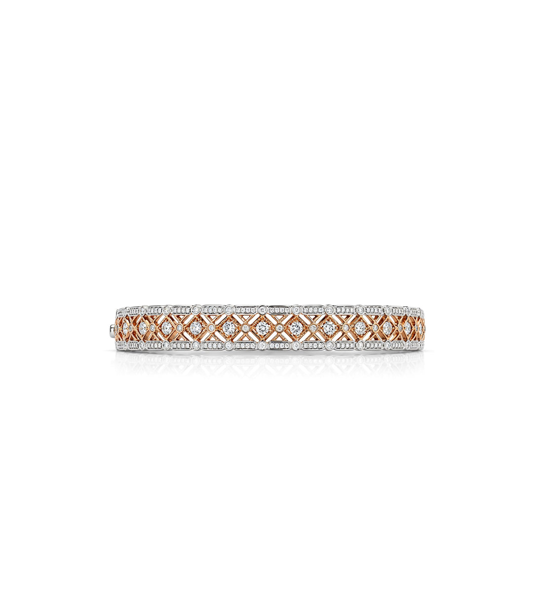 14kt Estate Two Tone Diamond Bangle