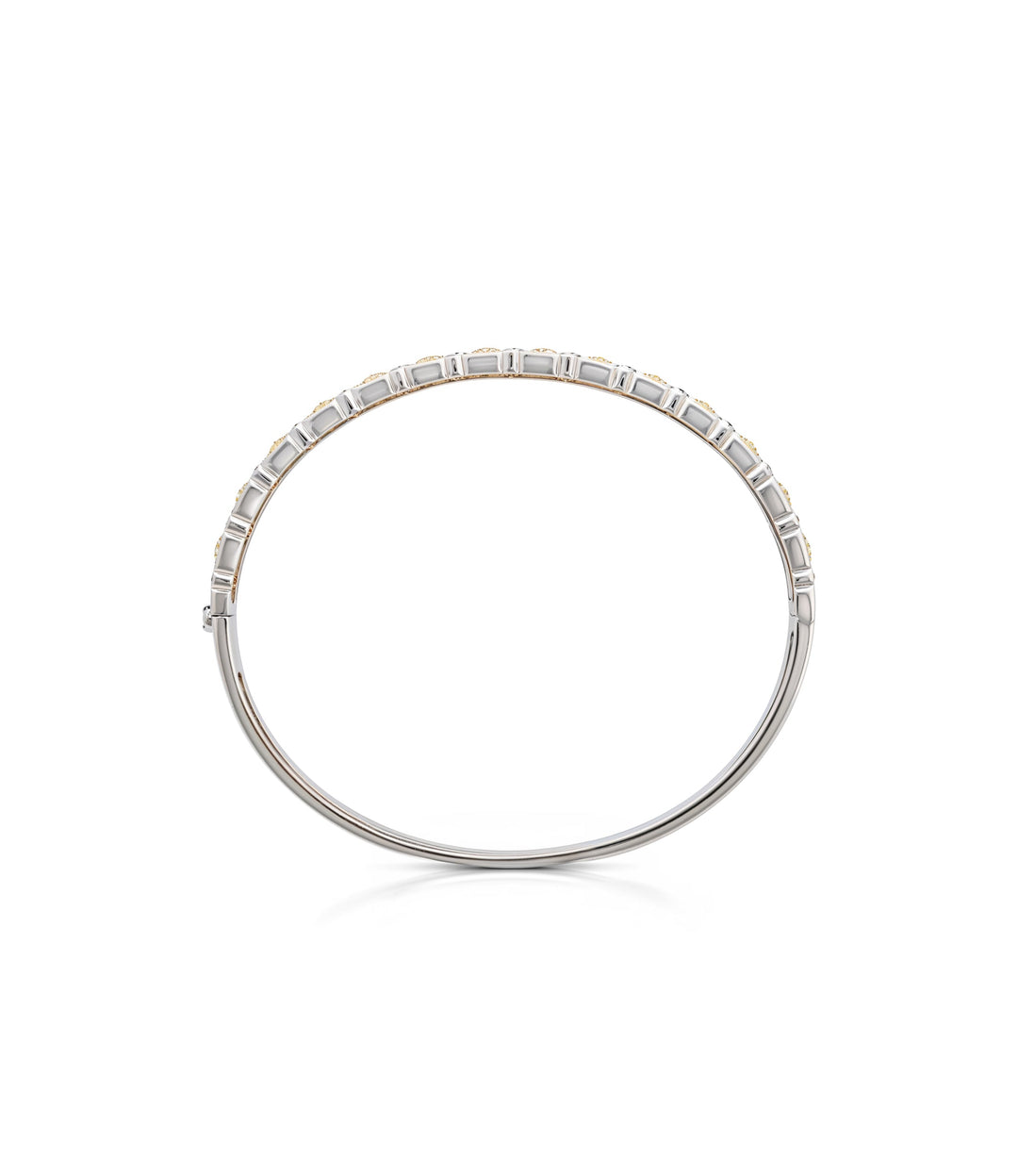 14kt Estate Two Tone Diamond Bangle