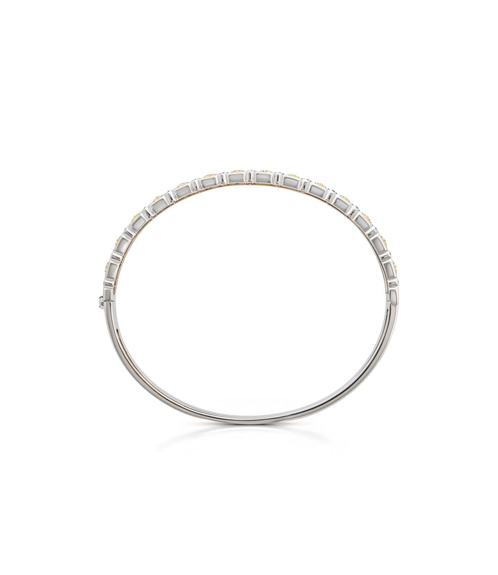 14kt Estate Two Tone Diamond Bangle