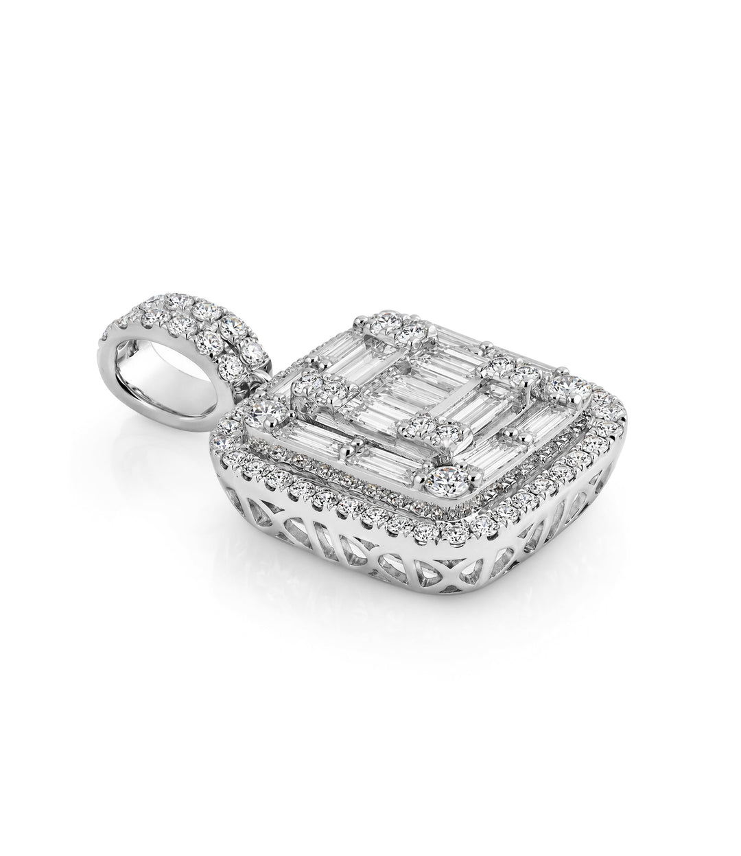 14kt Estate White Gold Diamond Pendant