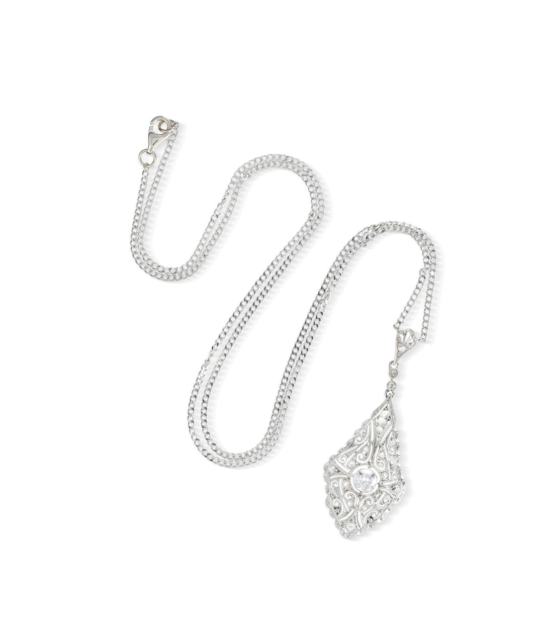 14kt Estate White Gold Diamond Pendant
