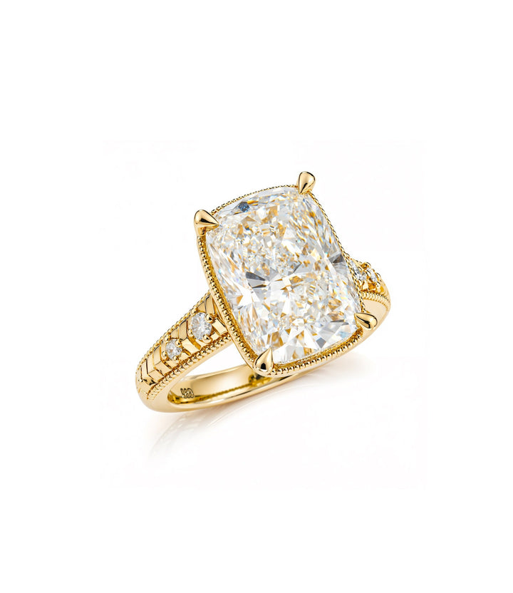 14kt Lab Grown Cushion Cut Diamond Ring