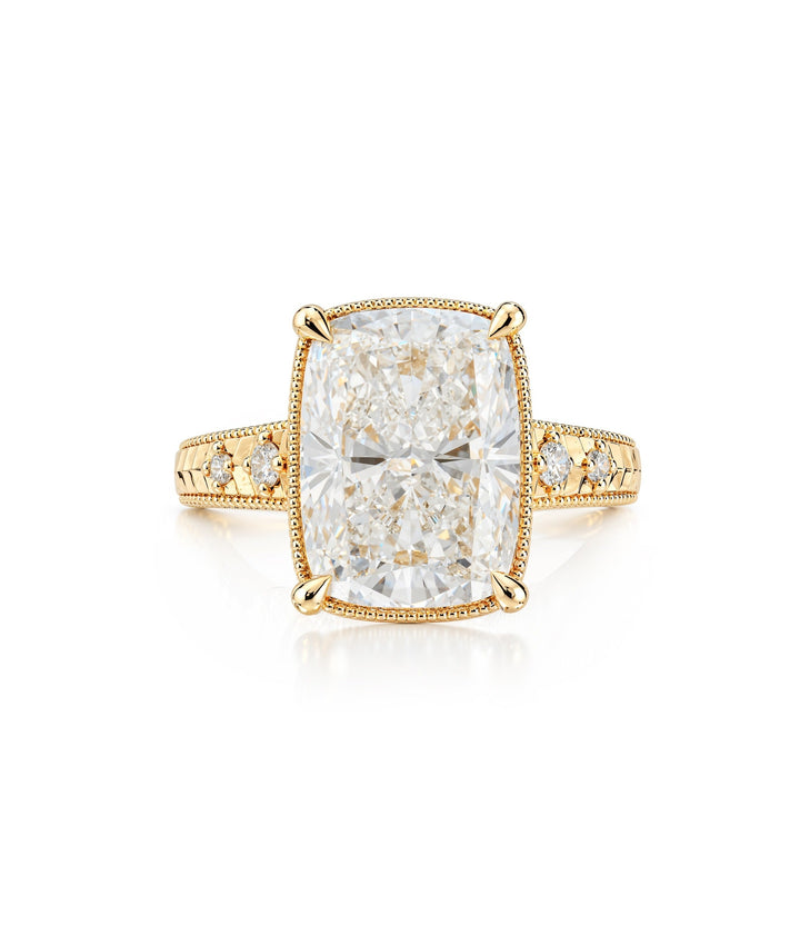 14kt Lab Grown Cushion Cut Diamond Ring
