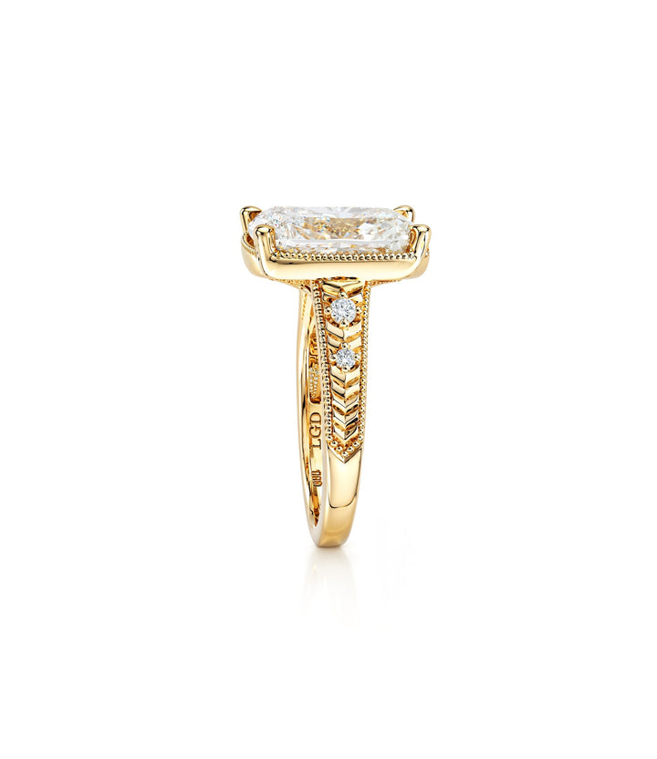 14kt Lab Grown Cushion Cut Diamond Ring