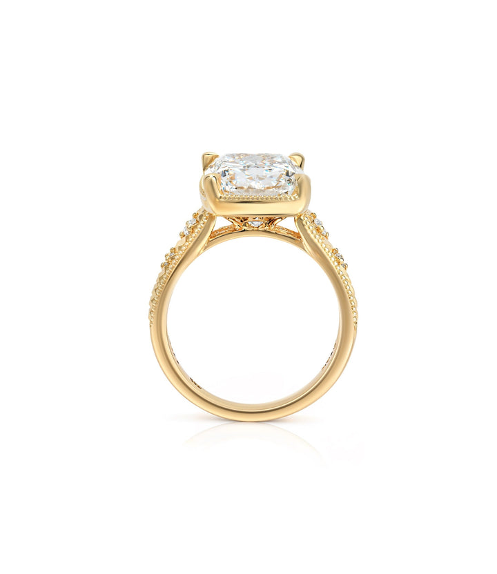 14kt Lab Grown Cushion Cut Diamond Ring