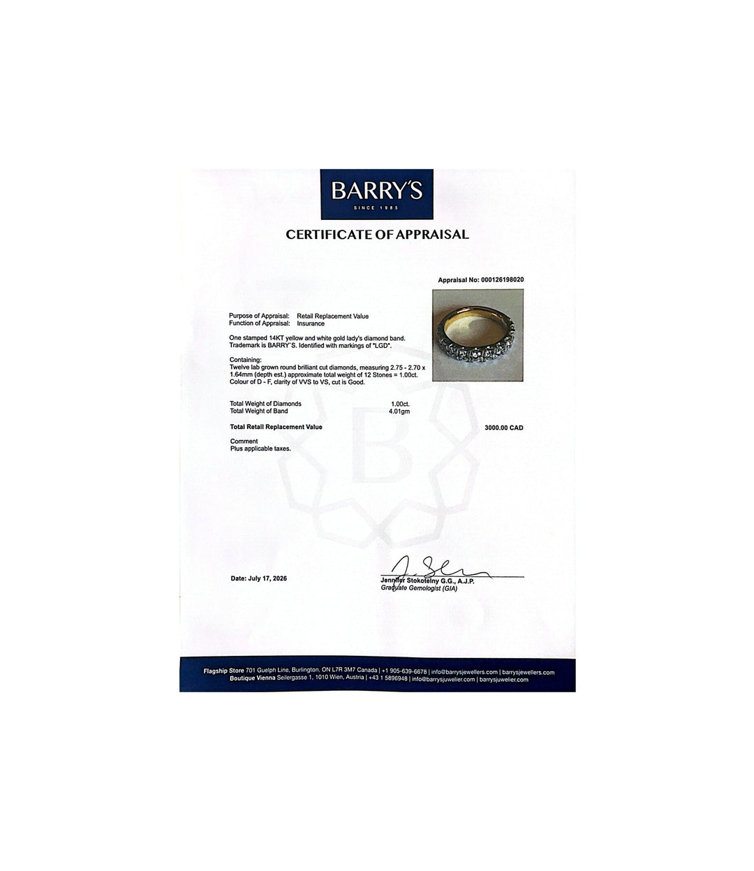 14kt Lab Grown Diamond Band