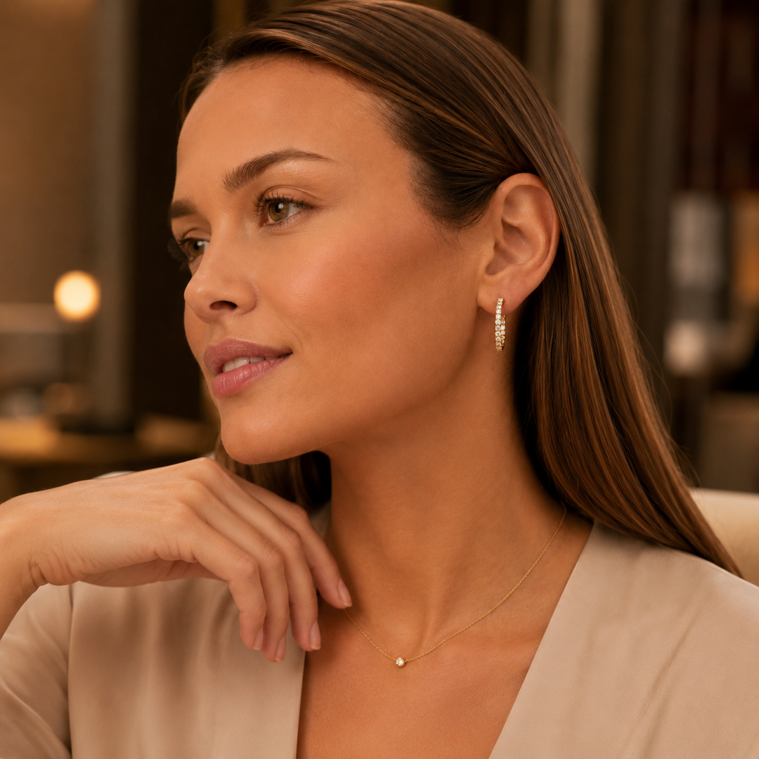 14kt Lab Grown Diamond Hoop Earrings