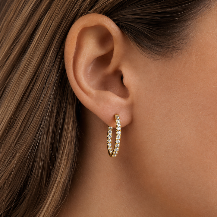 14kt Lab Grown Diamond Hoop Earrings