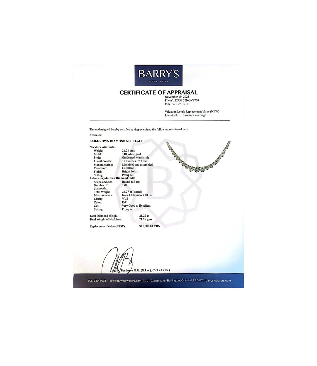 14kt Lab Grown Diamond Necklace