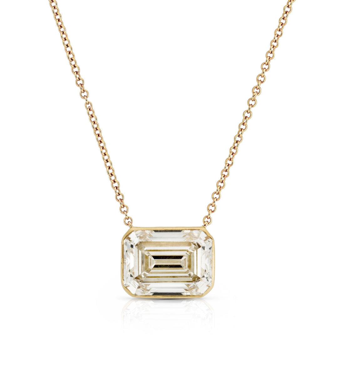 14kt Lab Grown Emerald Cut Diamond Necklace