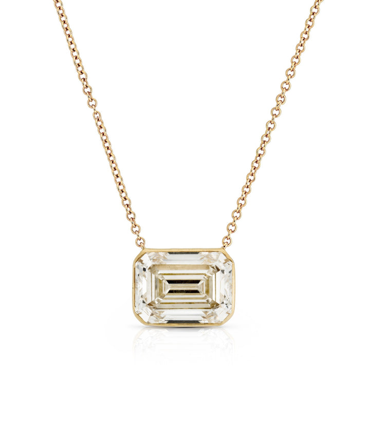 14kt Lab Grown Emerald Cut Diamond Necklace