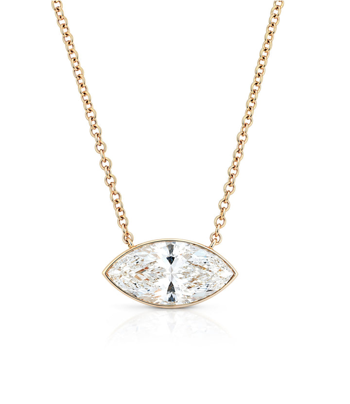 14kt Lab Grown Marquise Diamond Necklace