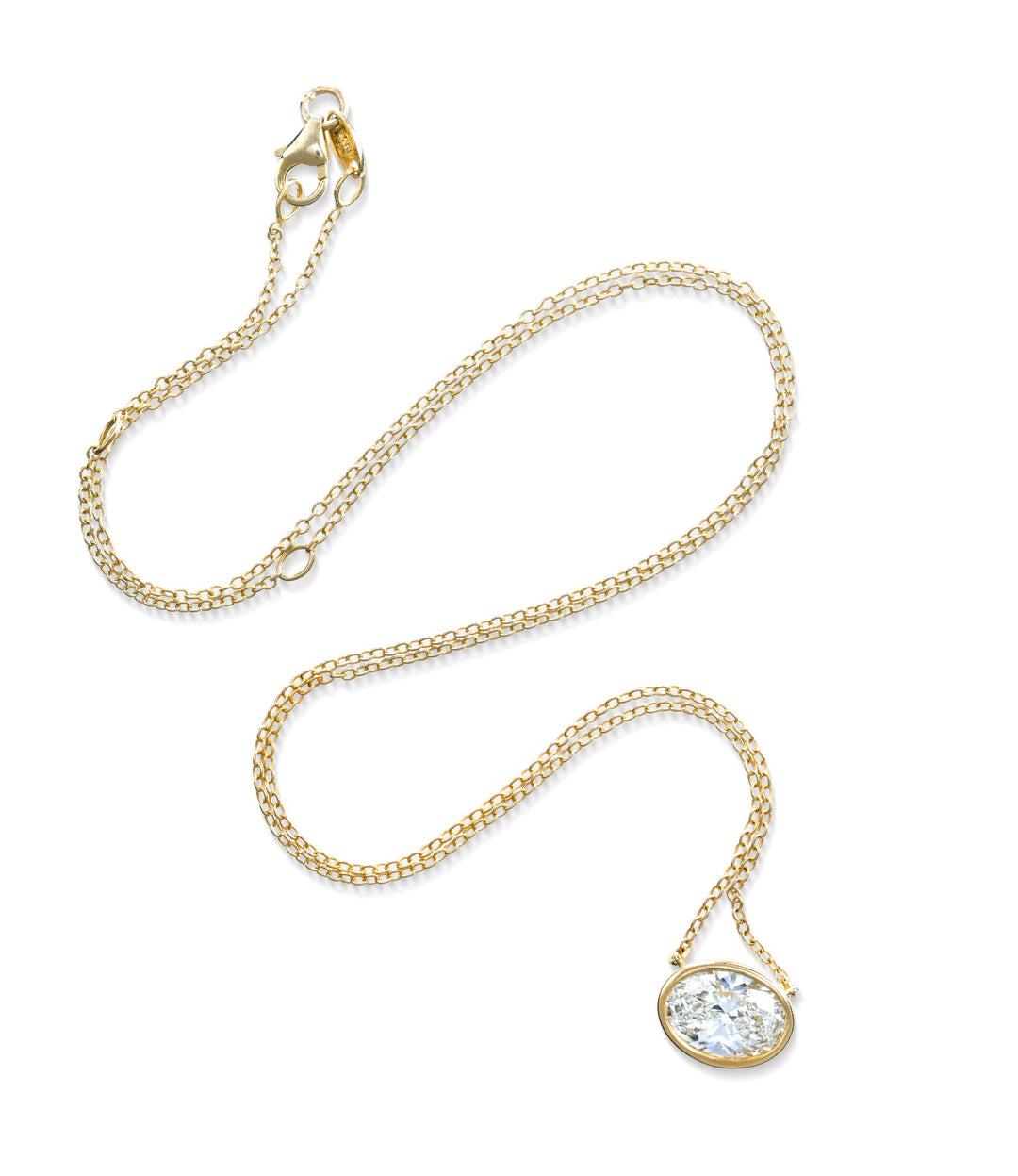 14kt Lab Grown Oval Diamond Necklace