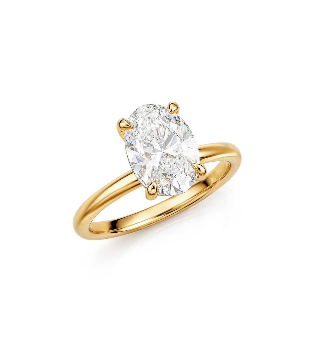 14kt Lab Grown Oval Diamond Ring
