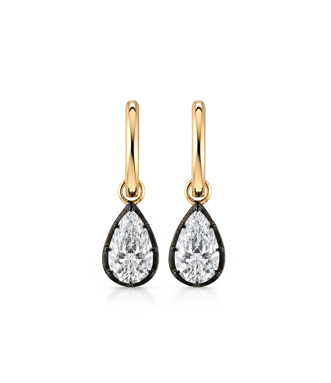 14kt Lab Grown Pear Shape Diamond Drop Earrings