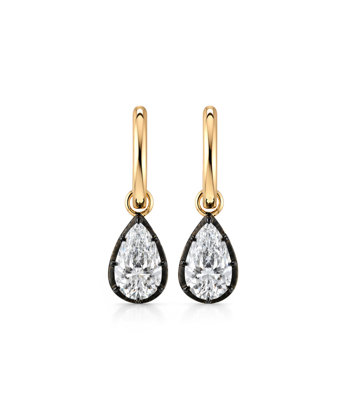 14kt Lab Grown Pear Shape Diamond Drop Earrings