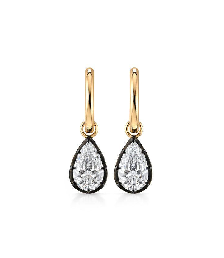 14kt Lab Grown Pear Shape Diamond Drop Earrings