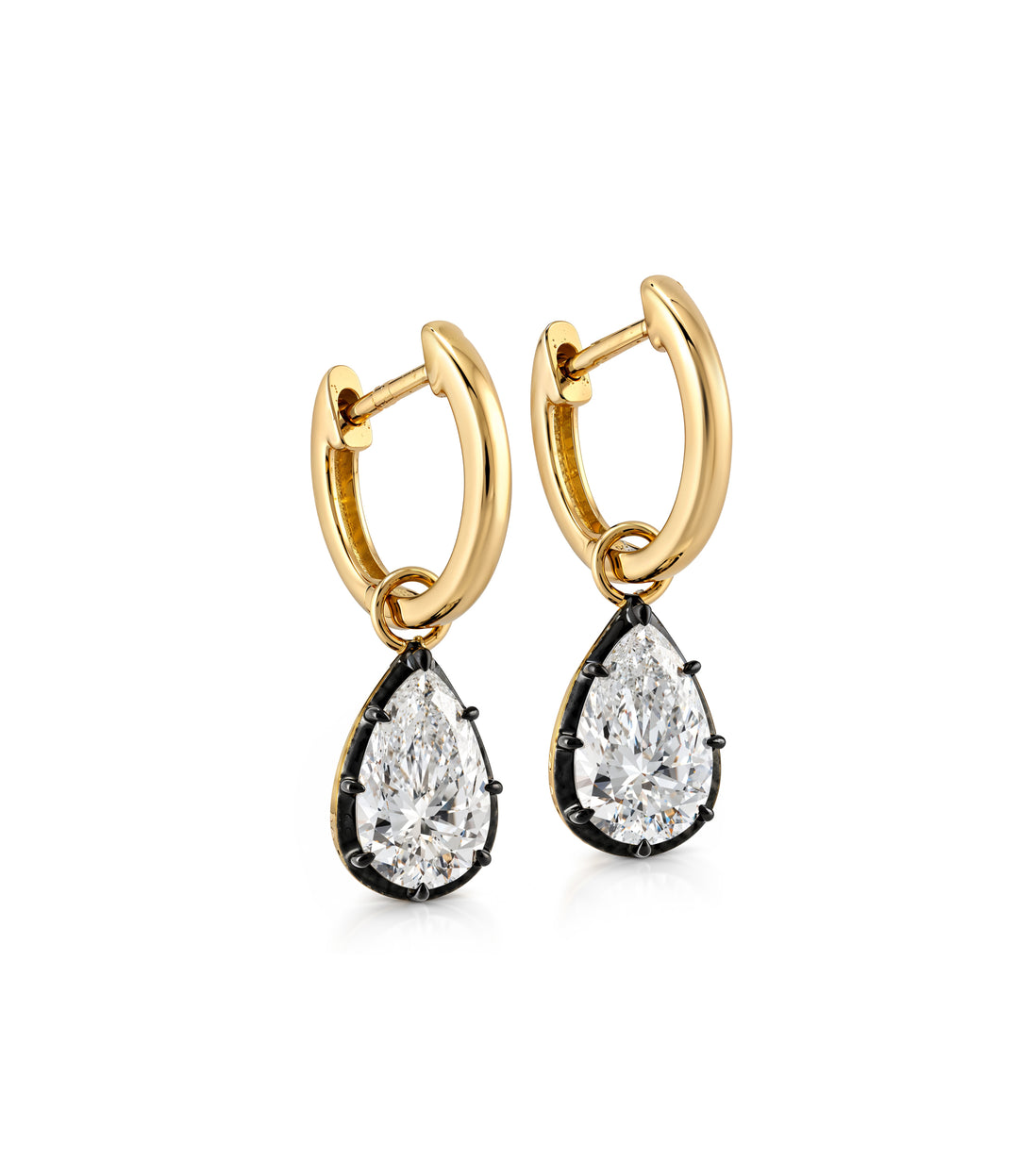 14kt Lab Grown Pear Shape Diamond Drop Earrings
