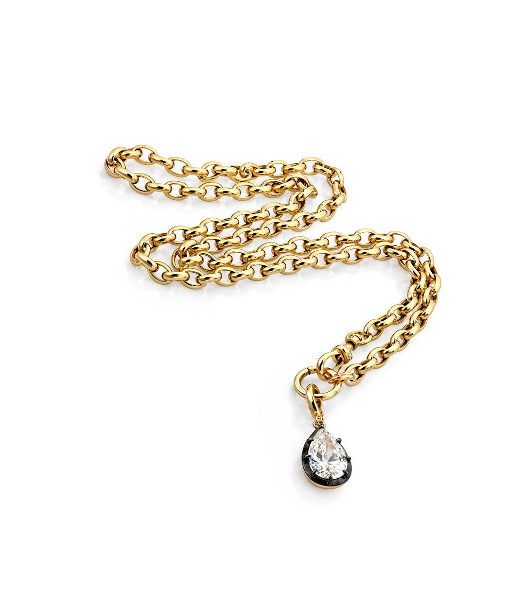 14kt Lab Grown Pear Shape Diamond Necklace
