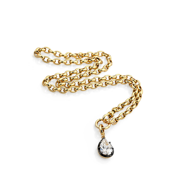 14kt Lab Grown Pear Shape Diamond Necklace