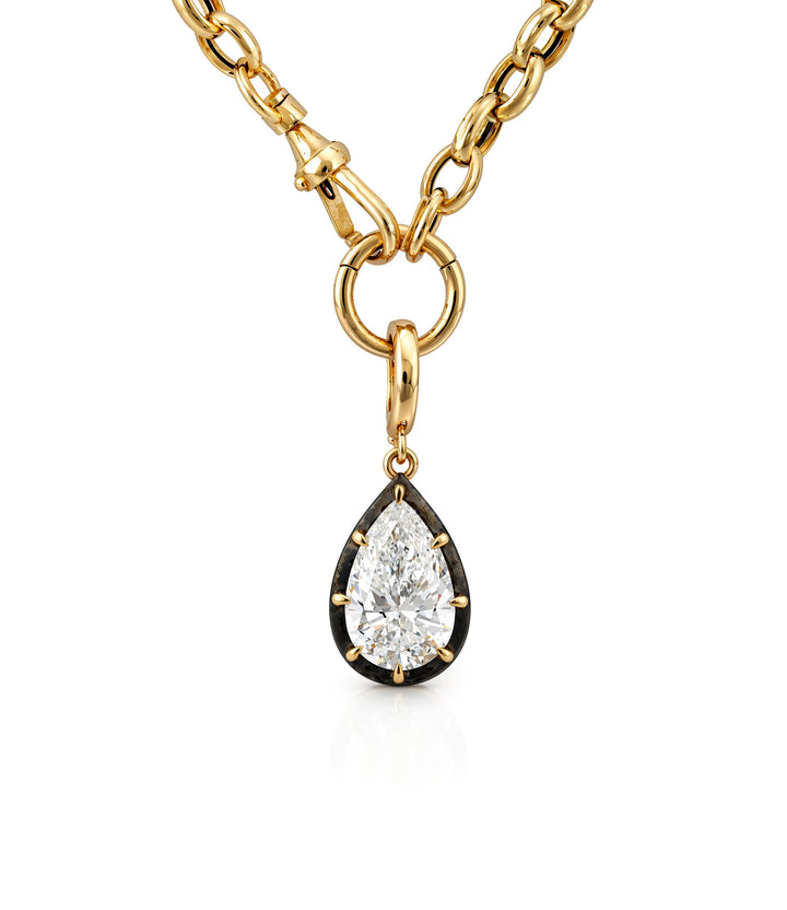 14kt Lab Grown Pear Shape Diamond Necklace