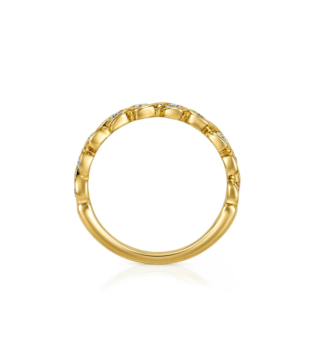 14kt Maple Leaf Diamond Band