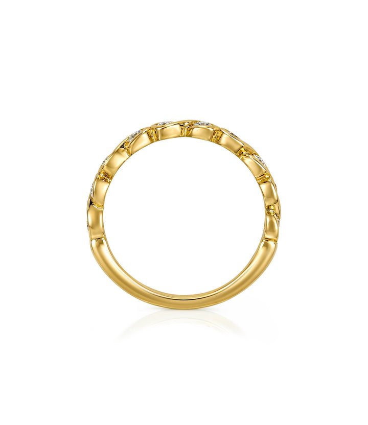 14kt Maple Leaf Diamond Band