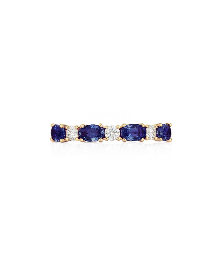 14kt Maple Leaf Diamond Sapphire Band