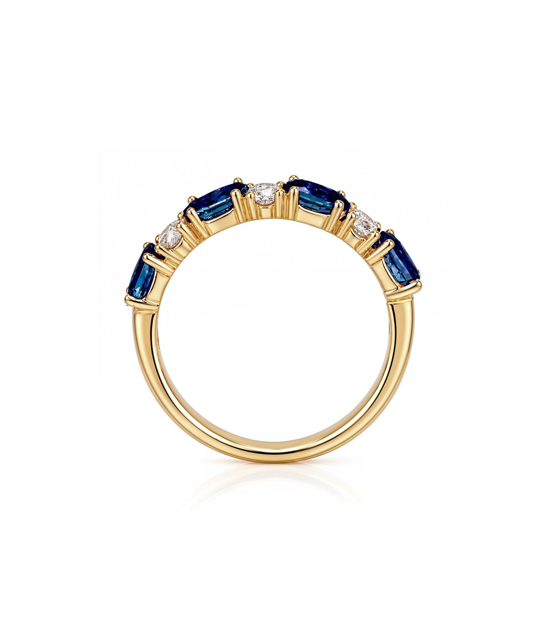 14kt Maple Leaf Diamond Sapphire Band