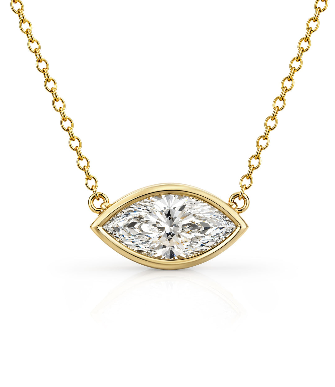 14kt Marquise Lab Grown Diamond Necklace