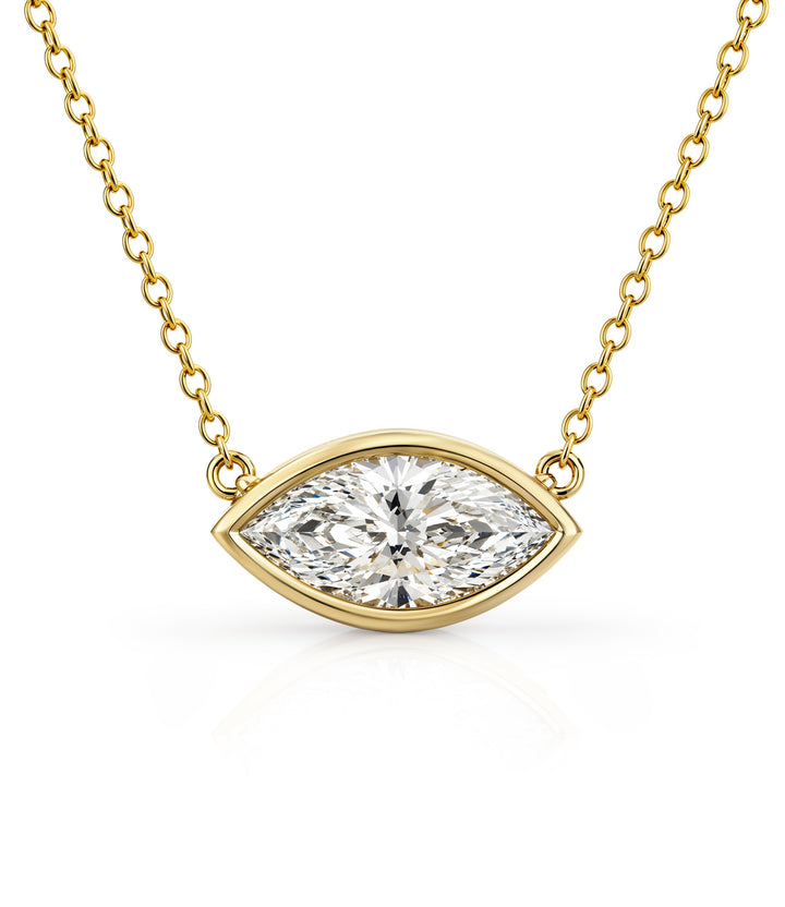 14kt Marquise Lab Grown Diamond Necklace