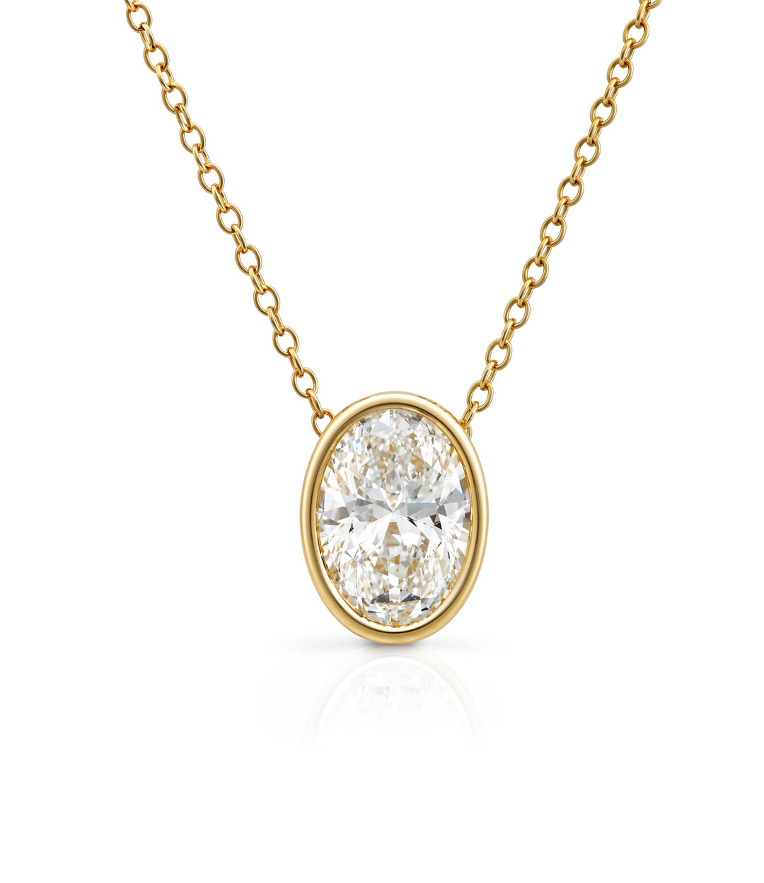 14kt Oval Lab Grown Diamond Necklace