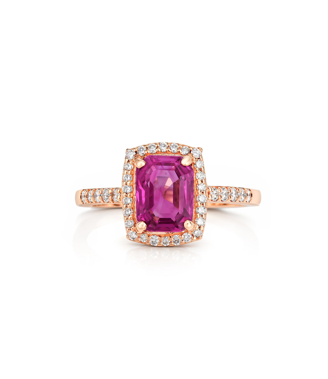 14kt Rose Gold Estate Pink Sapphire Diamond Ring