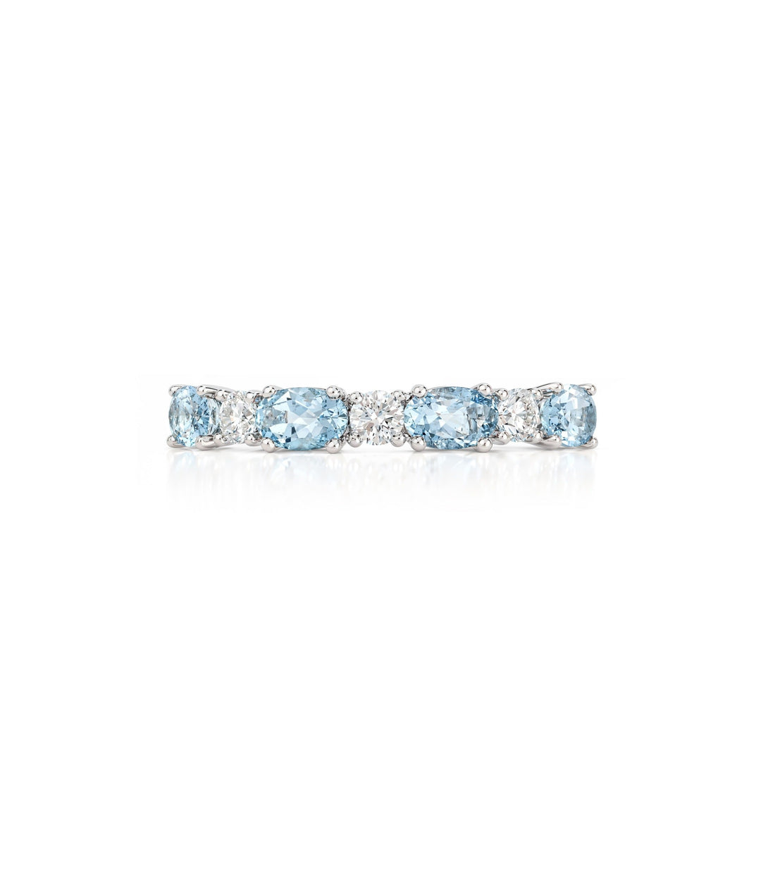 14kt White Gold Aquamarine Maple Leaf Diamond Ring